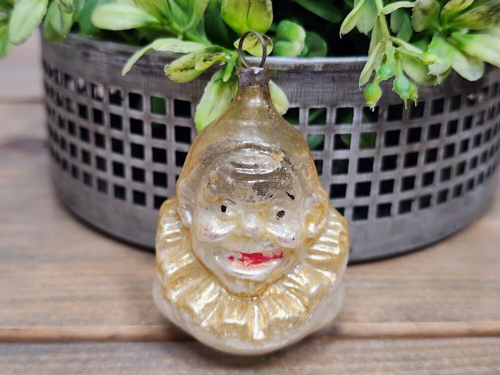 Antique Small "Joey the Clown" Germany Blown Mercury Glass Ornament 1900s